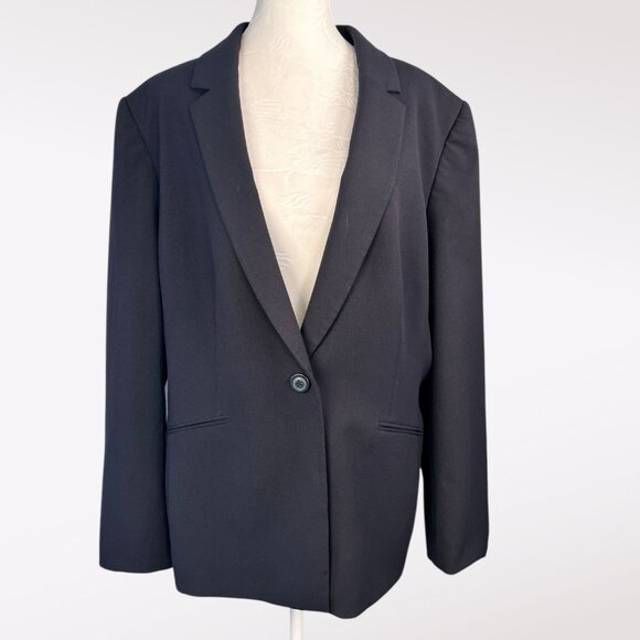 Tahari Arthur S. Levine Navy Blue Blazer Jacket Size 18 - Picture 1 of 11